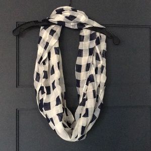 Navy and white Buffalo infinity scarf